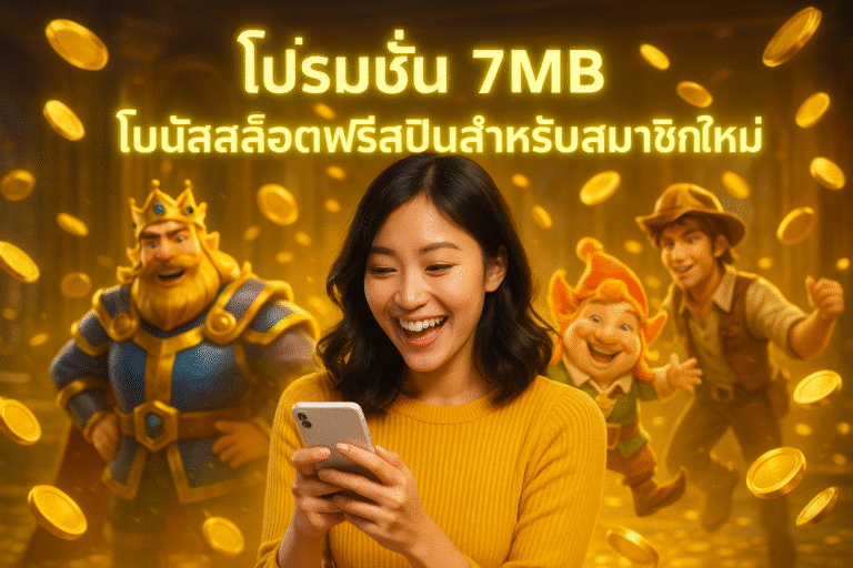 โปรโมชั่น 7MB โบนัสสล็อตฟรีสปินสำหรับสมาชิกใหม่