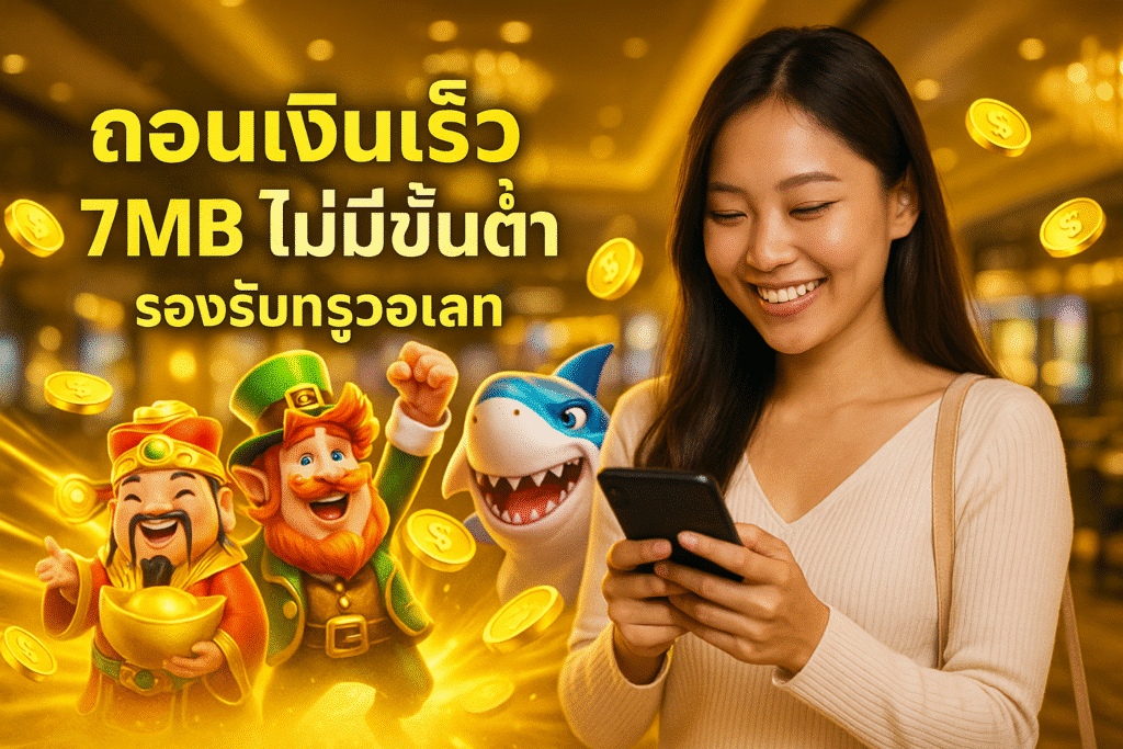 ถอนเงินเร็ว 7MB ไม่มีขั้นต่ำ รองรับทรูวอเลท